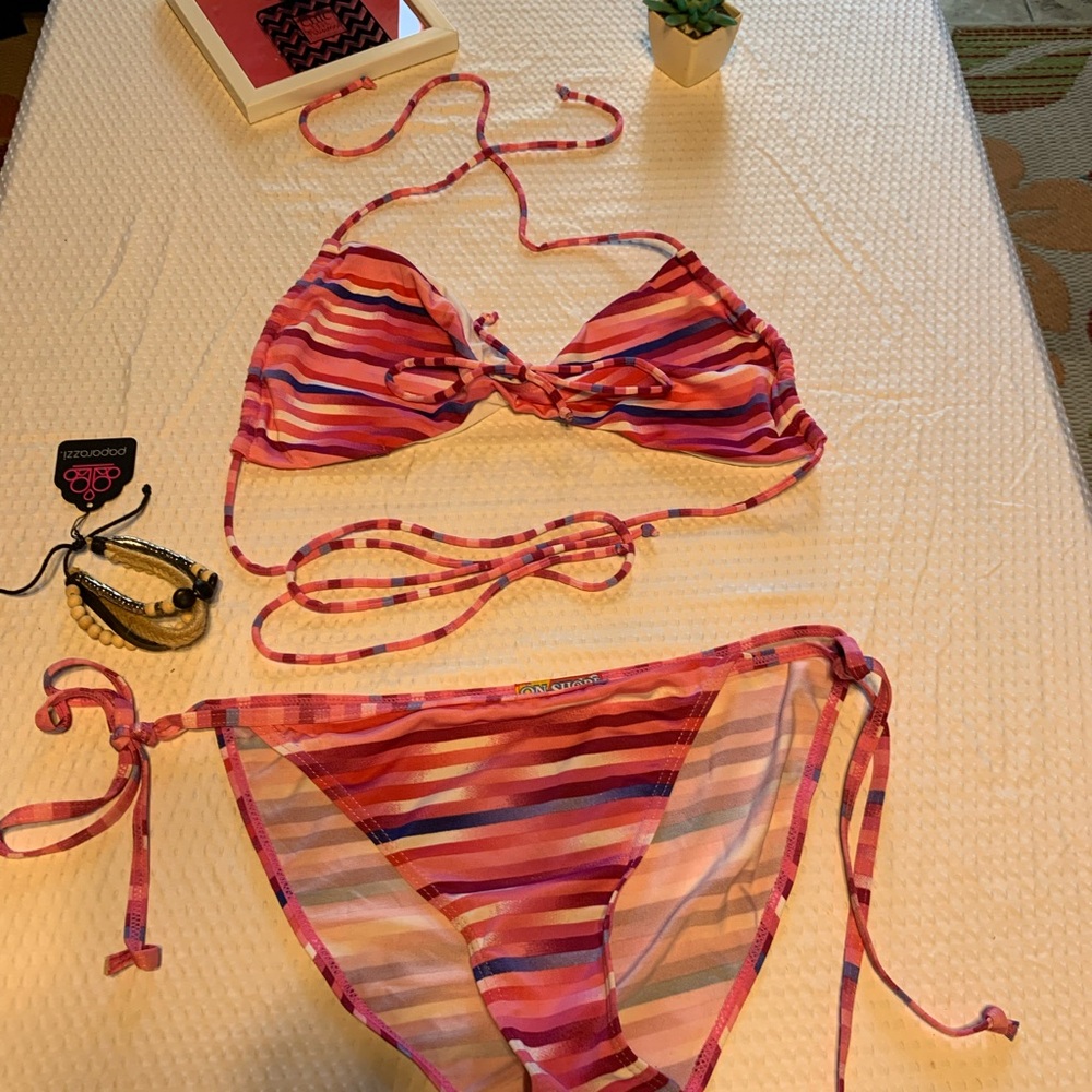 Colorful Striped Bikini Set